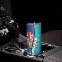 Turks and Caicos Islands Flamingo Skinny Tumbler Zipper Stylized