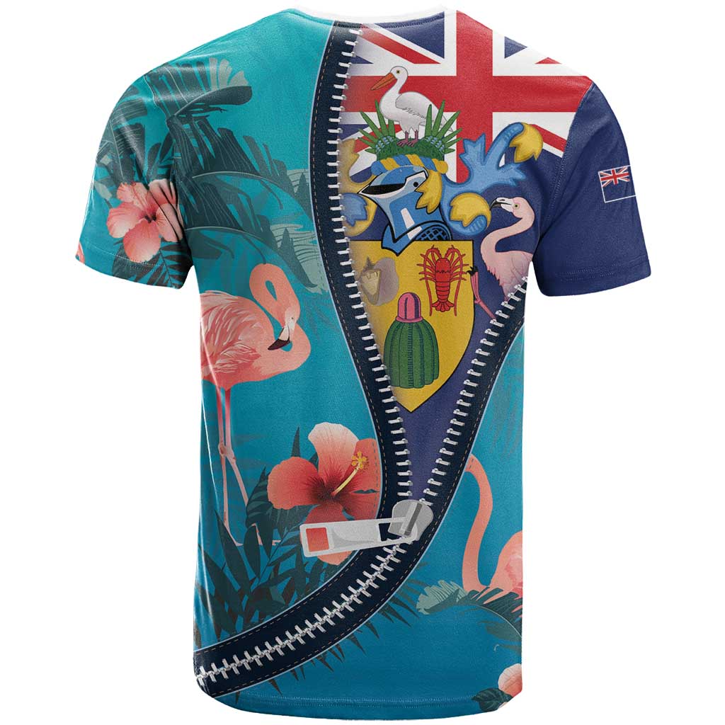 Turks and Caicos Islands Flamingo T Shirt Zipper Stylized