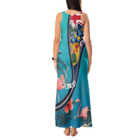 Turks and Caicos Islands Flamingo Tank Maxi Dress Zipper Stylized