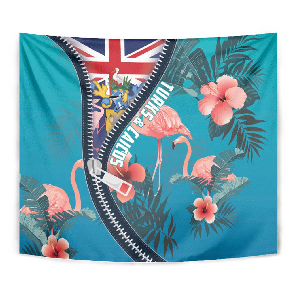 Turks and Caicos Islands Flamingo Tapestry Zipper Stylized