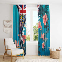 Turks and Caicos Islands Flamingo Window Curtain Zipper Stylized