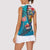 Turks and Caicos Islands Flamingo Women Sleeveless Polo Shirt Zipper Stylized