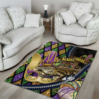 Mardi Gras Alligator Area Rug Colorful Zipper Stylized