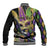 Personalized Mardi Gras Alligator Baseball Jacket Colorful Zipper Stylized