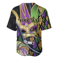 Personalized Mardi Gras Alligator Baseball Jersey Colorful Zipper Stylized
