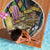 Mardi Gras Alligator Beach Blanket Colorful Zipper Stylized