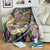 Mardi Gras Alligator Blanket Colorful Zipper Stylized