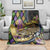 Mardi Gras Alligator Blanket Colorful Zipper Stylized