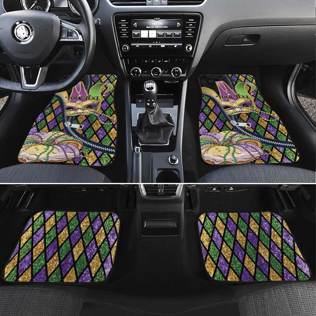 Mardi Gras Alligator Car Mats Colorful Zipper Stylized