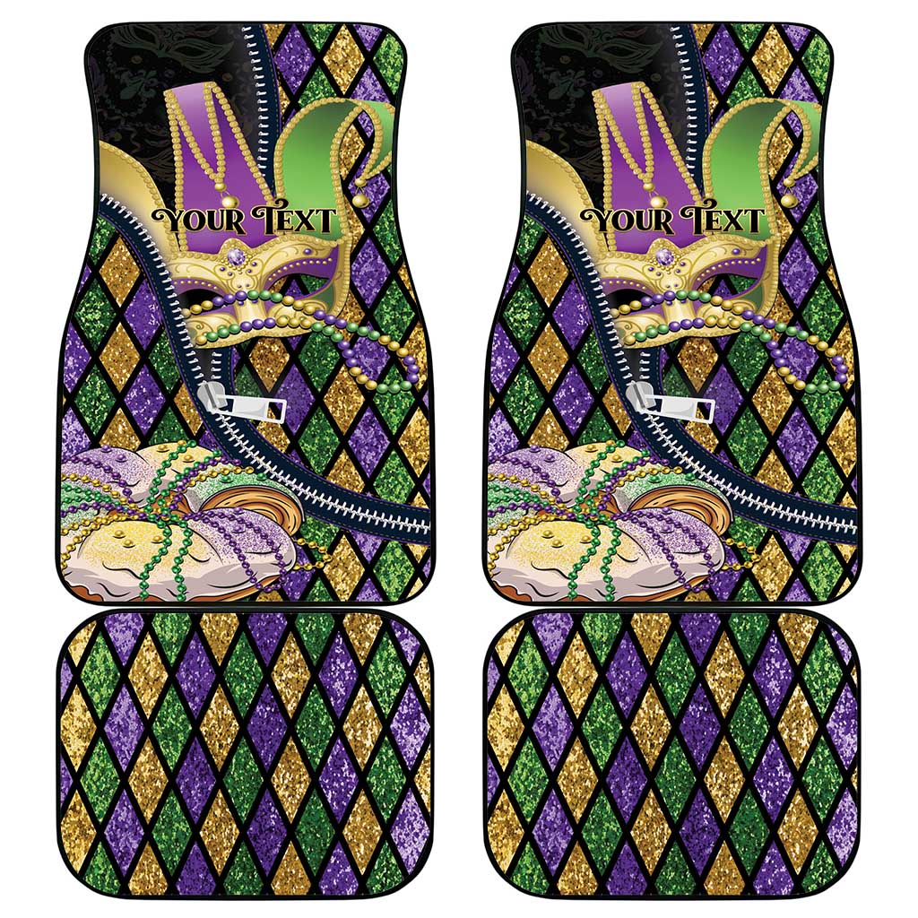 Mardi Gras Alligator Car Mats Colorful Zipper Stylized