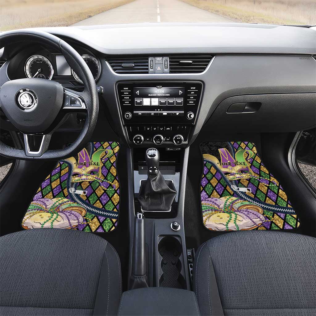 Mardi Gras Alligator Car Mats Colorful Zipper Stylized