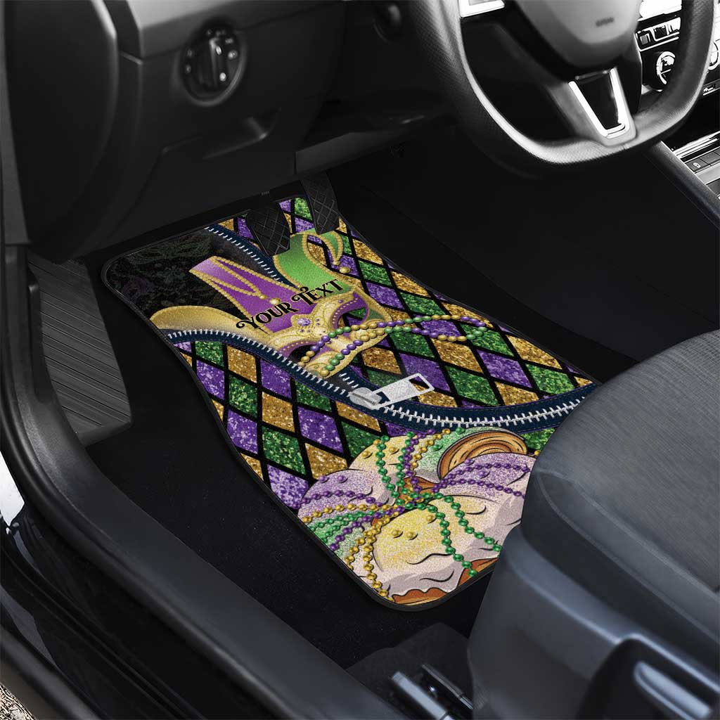 Mardi Gras Alligator Car Mats Colorful Zipper Stylized