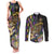 Personalized Mardi Gras Alligator Couples Matching Tank Maxi Dress and Long Sleeve Button Shirt Colorful Zipper Stylized