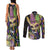 Personalized Mardi Gras Alligator Couples Matching Tank Maxi Dress and Long Sleeve Button Shirt Colorful Zipper Stylized