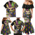 Personalized Mardi Gras Alligator Family Matching Mermaid Dress and Hawaiian Shirt Colorful Zipper Stylized