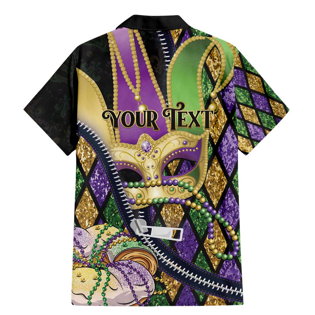 Personalized Mardi Gras Alligator Family Matching Mermaid Dress and Hawaiian Shirt Colorful Zipper Stylized