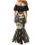 Personalized Mardi Gras Alligator Family Matching Mermaid Dress and Hawaiian Shirt Colorful Zipper Stylized