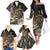 Personalized Mardi Gras Alligator Family Matching Off The Shoulder Long Sleeve Dress and Hawaiian Shirt Colorful Zipper Stylized