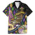 Personalized Mardi Gras Alligator Family Matching Off The Shoulder Long Sleeve Dress and Hawaiian Shirt Colorful Zipper Stylized
