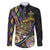 Personalized Mardi Gras Alligator Family Matching Off The Shoulder Long Sleeve Dress and Hawaiian Shirt Colorful Zipper Stylized