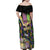 Personalized Mardi Gras Alligator Family Matching Off Shoulder Maxi Dress and Hawaiian Shirt Colorful Zipper Stylized