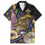 Personalized Mardi Gras Alligator Family Matching Off Shoulder Short Dress and Hawaiian Shirt Colorful Zipper Stylized