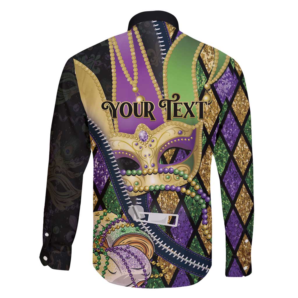 Personalized Mardi Gras Alligator Family Matching Puletasi and Hawaiian Shirt Colorful Zipper Stylized