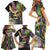 Personalized Mardi Gras Alligator Family Matching Short Sleeve Bodycon Dress and Hawaiian Shirt Colorful Zipper Stylized