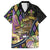 Personalized Mardi Gras Alligator Family Matching Short Sleeve Bodycon Dress and Hawaiian Shirt Colorful Zipper Stylized