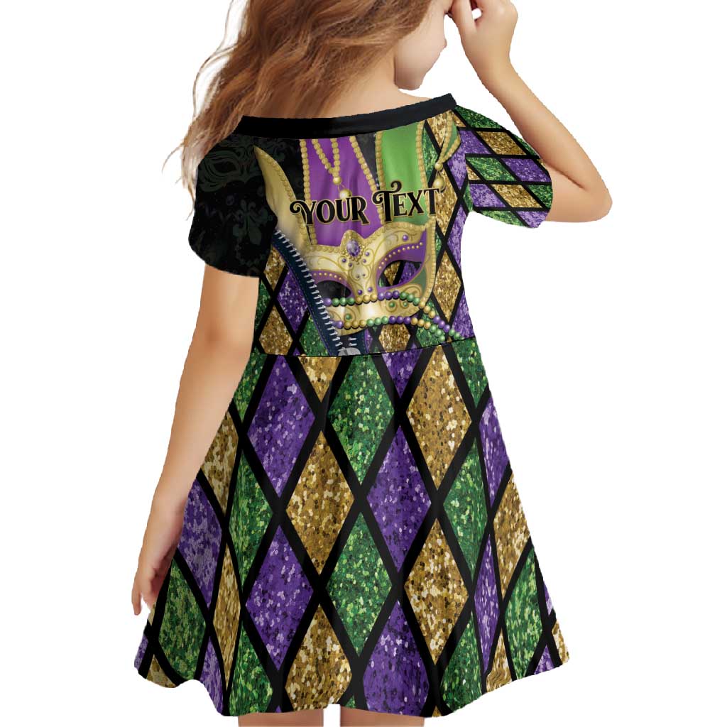 Personalized Mardi Gras Alligator Family Matching Summer Maxi Dress and Hawaiian Shirt Colorful Zipper Stylized