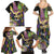 Personalized Mardi Gras Alligator Family Matching Summer Maxi Dress and Hawaiian Shirt Colorful Zipper Stylized