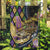 Mardi Gras Alligator Garden Flag Colorful Zipper Stylized