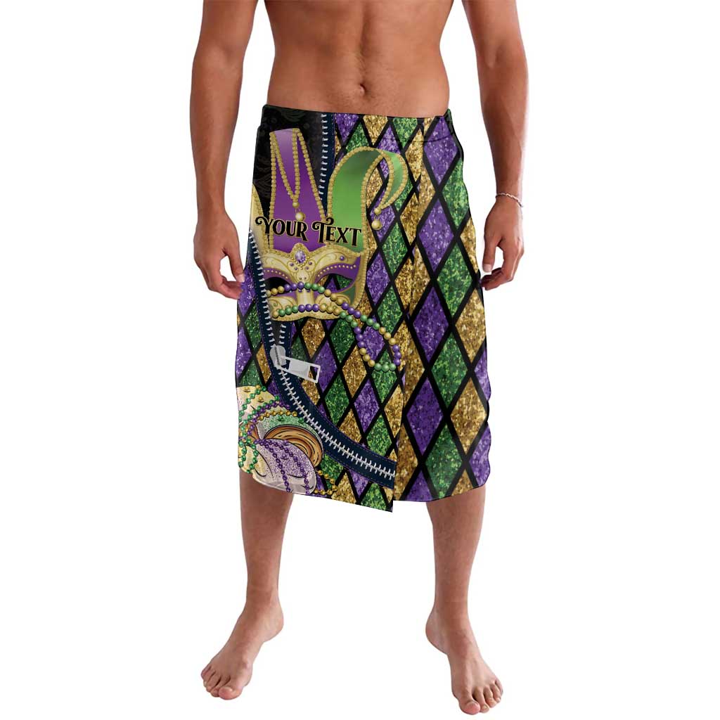 Personalized Mardi Gras Alligator Lavalava Colorful Zipper Stylized