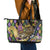 Mardi Gras Alligator Leather Tote Bag Colorful Zipper Stylized