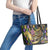 Mardi Gras Alligator Leather Tote Bag Colorful Zipper Stylized