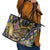 Mardi Gras Alligator Leather Tote Bag Colorful Zipper Stylized