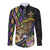 Personalized Mardi Gras Alligator Long Sleeve Button Shirt Colorful Zipper Stylized