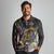 Personalized Mardi Gras Alligator Long Sleeve Polo Shirt Colorful Zipper Stylized