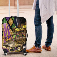Mardi Gras Alligator Luggage Cover Colorful Zipper Stylized