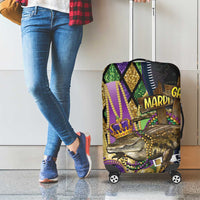 Mardi Gras Alligator Luggage Cover Colorful Zipper Stylized