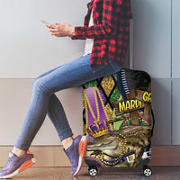 Mardi Gras Alligator Luggage Cover Colorful Zipper Stylized