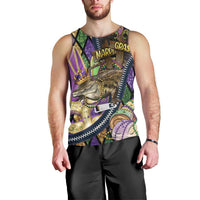 Personalized Mardi Gras Alligator Men Tank Top Colorful Zipper Stylized