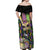 Personalized Mardi Gras Alligator Off Shoulder Maxi Dress Colorful Zipper Stylized