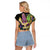 Personalized Mardi Gras Alligator Raglan Cropped T Shirt Colorful Zipper Stylized