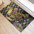 Mardi Gras Alligator Rubber Doormat Colorful Zipper Stylized