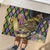 Mardi Gras Alligator Rubber Doormat Colorful Zipper Stylized