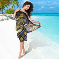 Mardi Gras Alligator Sarong Colorful Zipper Stylized