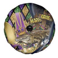 Mardi Gras Alligator Spare Tire Cover Colorful Zipper Stylized