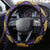 Mardi Gras Alligator Steering Wheel Cover Colorful Zipper Stylized