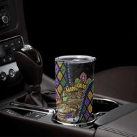 Personalized Mardi Gras Alligator Tumbler Cup Colorful Zipper Stylized